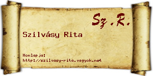 Szilvásy Rita névjegykártya