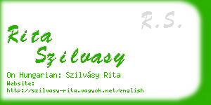 rita szilvasy business card