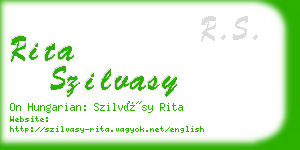 rita szilvasy business card